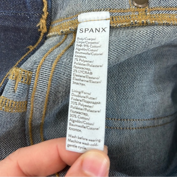SPANX 20327T Flare in Midnight Shade Pull-on Stretch Denim Jean Size L - Picture 6 of 7